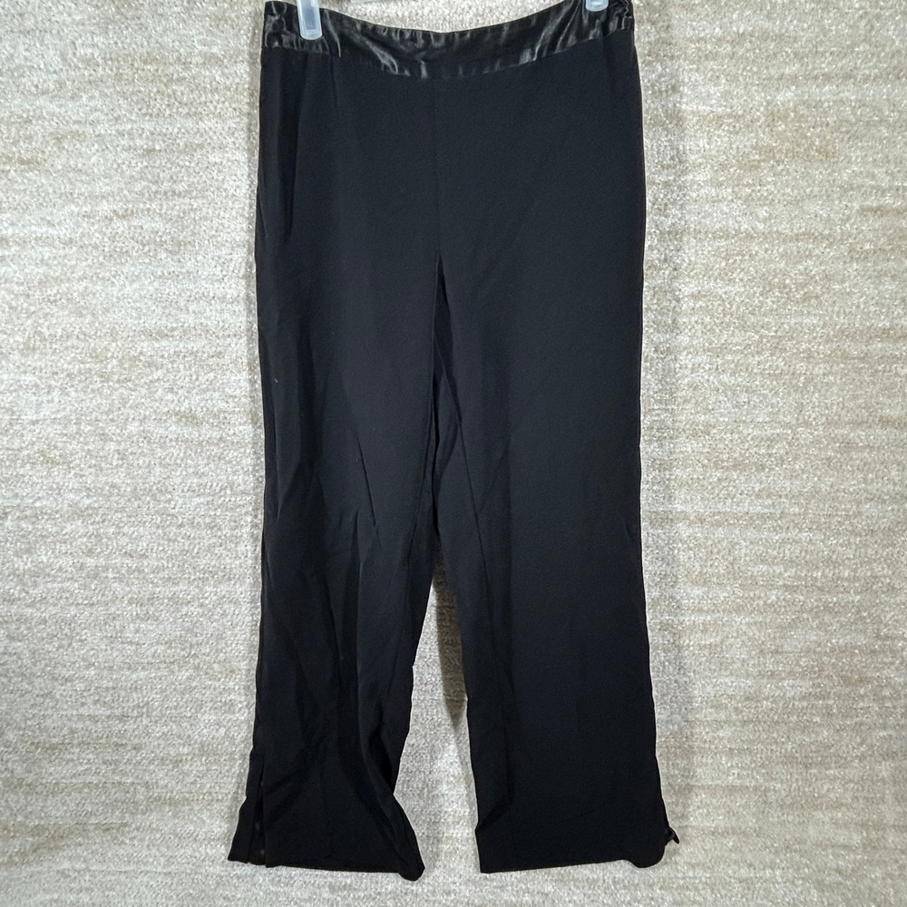 White House Black Market Womens Quiet Luxury Satin Trim Wide Leg Trousers 6